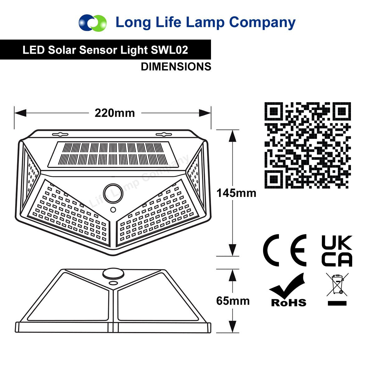 LED Outdoor Solar Wall Light PIR Motion Sensor Waterproof Garden Security Light - Energy Light Bulbs - Free delivery on all orders