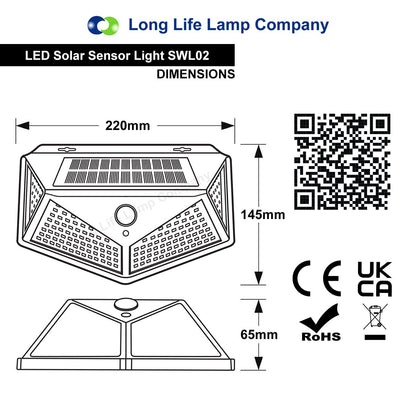 LED Outdoor Solar Wall Light PIR Motion Sensor Waterproof Garden Security Light - Energy Light Bulbs - Free delivery on all orders