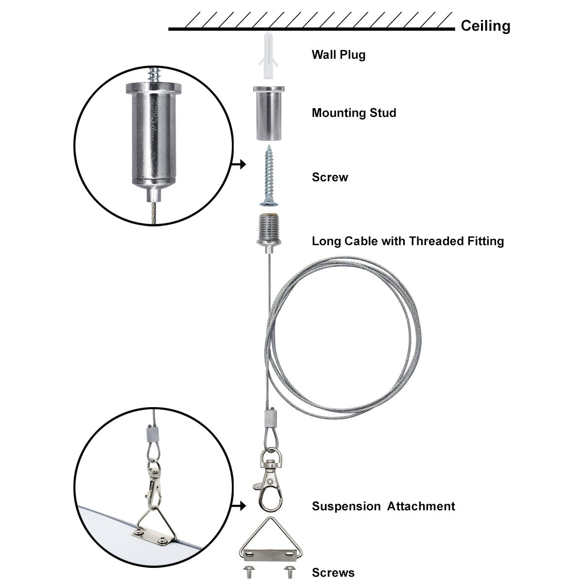 LED Panel Suspension Kit for Ceiling Panels - Energy Light Bulbs - Free delivery on all orders