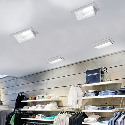 LED Rectangular Retail Ceiling Downlight Cool White 6000k Adjustable Beam Angle Recessed - Energy Light Bulbs - Free delivery on all orders