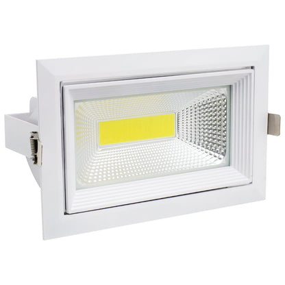 LED Rectangular Retail Ceiling Downlight Cool White 6000k Adjustable Beam Angle Recessed - Energy Light Bulbs - Free delivery on all orders