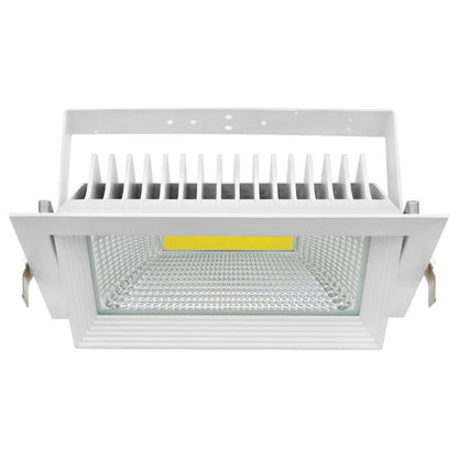 LED Rectangular Retail Ceiling Downlight Cool White 6000k Adjustable Beam Angle Recessed - Energy Light Bulbs - Free delivery on all orders