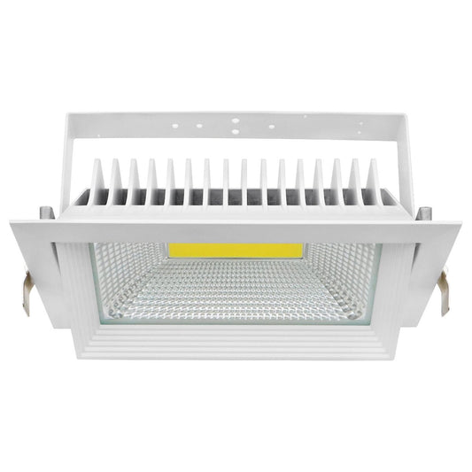 LED Rectangular Retail Ceiling Downlight Cool White 6000k Adjustable Beam Angle Recessed - Energy Light Bulbs - Free delivery on all orders