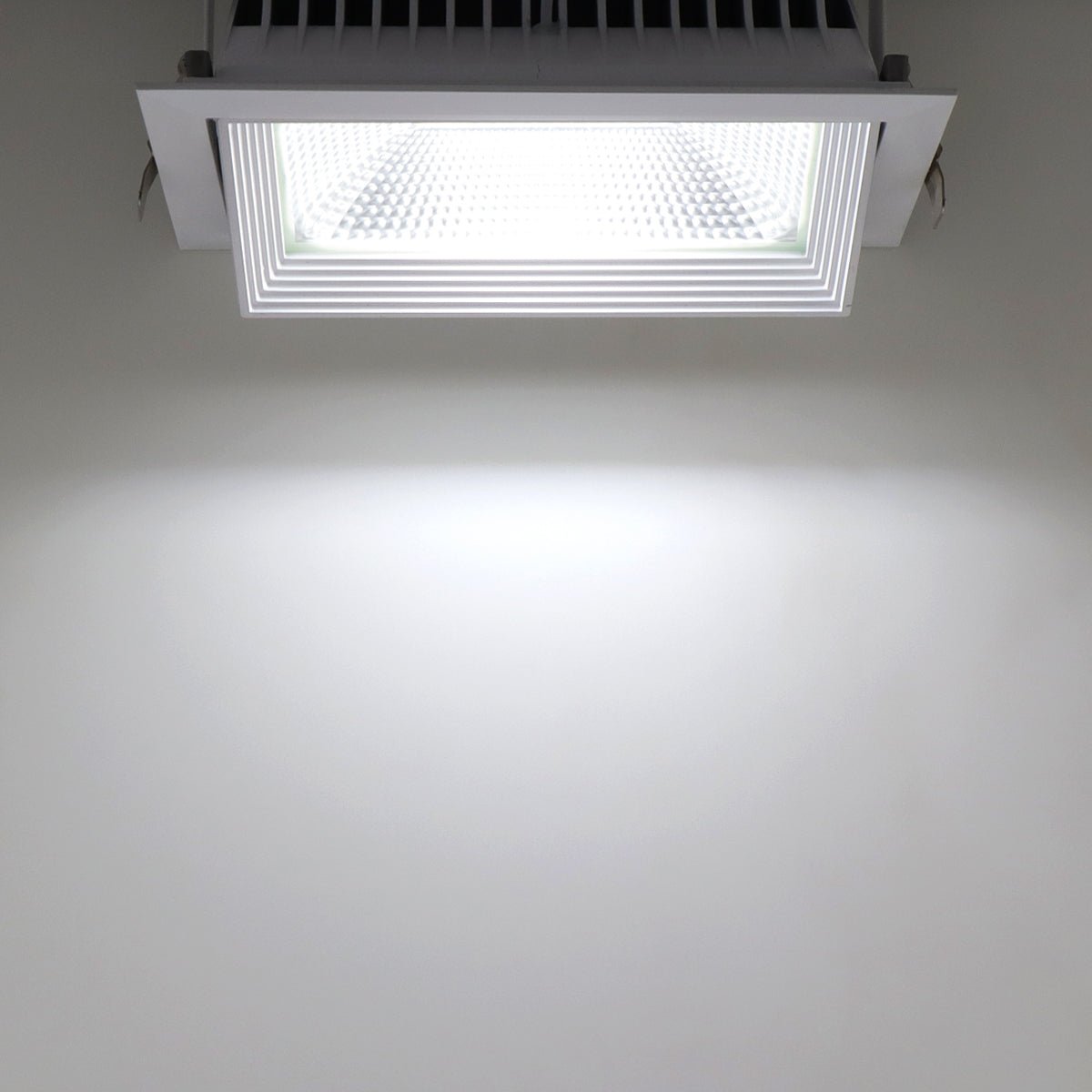 LED Rectangular Retail Ceiling Downlight Cool White 6000k Adjustable Beam Angle Recessed - Energy Light Bulbs - Free delivery on all orders