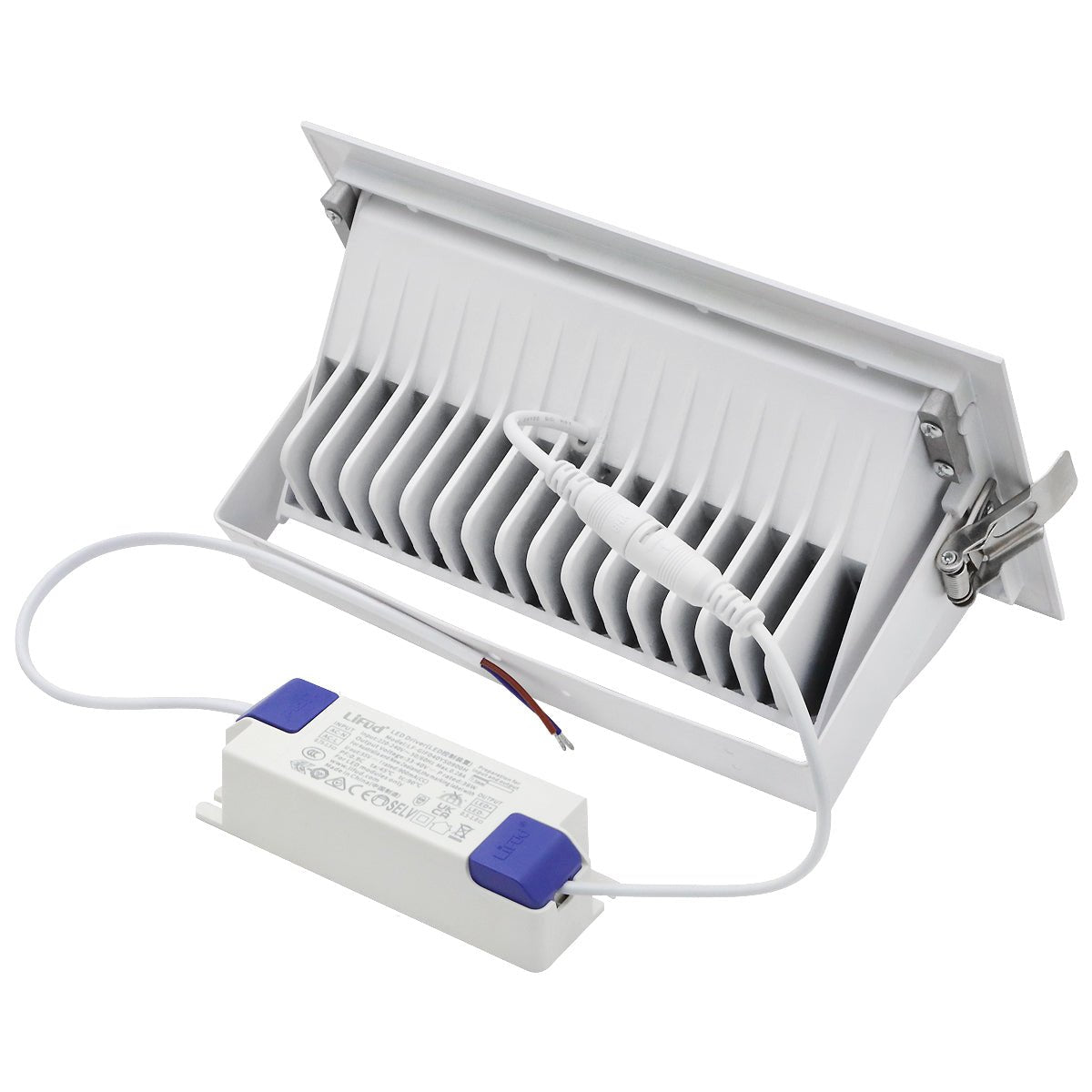 LED Rectangular Retail Ceiling Downlight Cool White 6000k Adjustable Beam Angle Recessed - Energy Light Bulbs - Free delivery on all orders