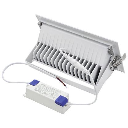 LED Rectangular Retail Ceiling Downlight Cool White 6000k Adjustable Beam Angle Recessed - Energy Light Bulbs - Free delivery on all orders
