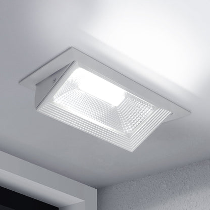 LED Rectangular Retail Ceiling Downlight Cool White 6000k Adjustable Beam Angle Recessed - Energy Light Bulbs - Free delivery on all orders