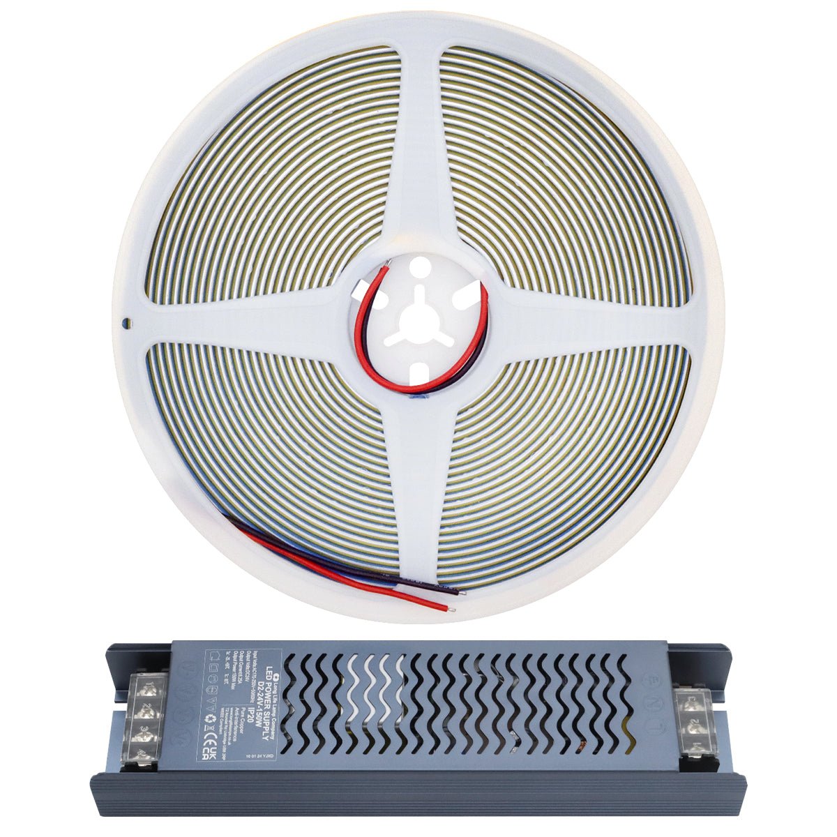 LED Tape Strip Light Continuous COB Illumination 10 Metres 24V Warm White with Driver - Energy Light Bulbs - Free delivery on all orders