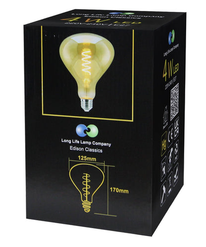 LED Vintage Classic Filament Light Bulb Gold Glass Tear Drop 4w E27 Coil - Energy Light Bulbs - Free delivery on all orders