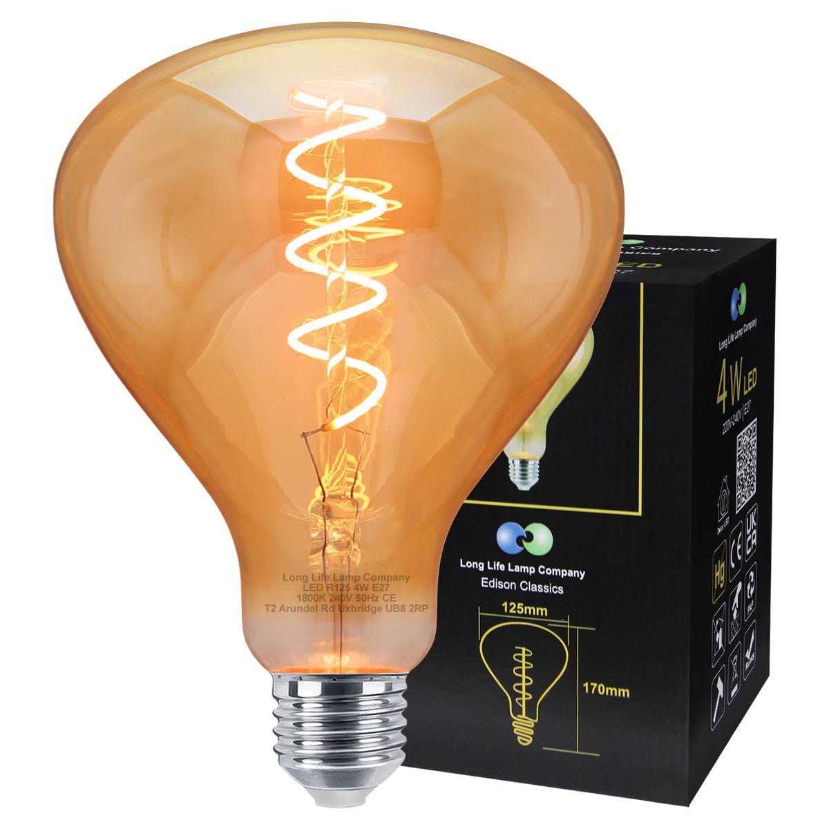 LED Vintage Classic Filament Light Bulb Gold Glass Tear Drop 4w E27 Coil - Energy Light Bulbs - Free delivery on all orders