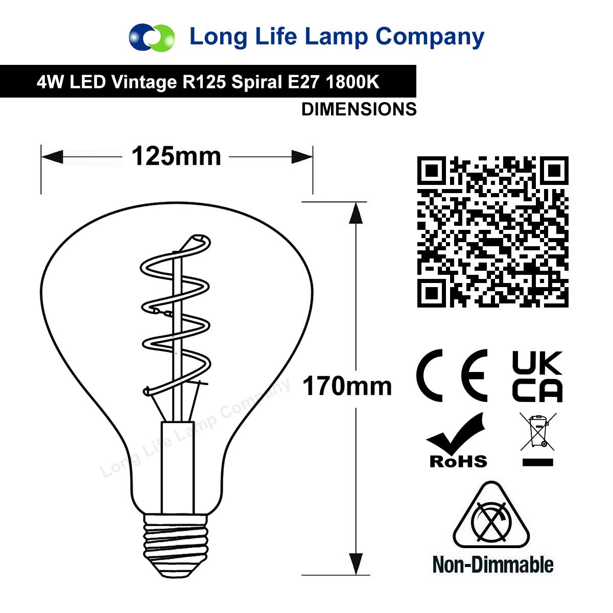 LED Vintage Classic Filament Light Bulb Smoked Grey Glass Tear Drop 4w E27 Coil - Energy Light Bulbs - Free delivery on all orders