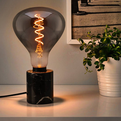 LED Vintage Classic Filament Light Bulb Smoked Grey Glass Tear Drop 4w E27 Coil - Energy Light Bulbs - Free delivery on all orders