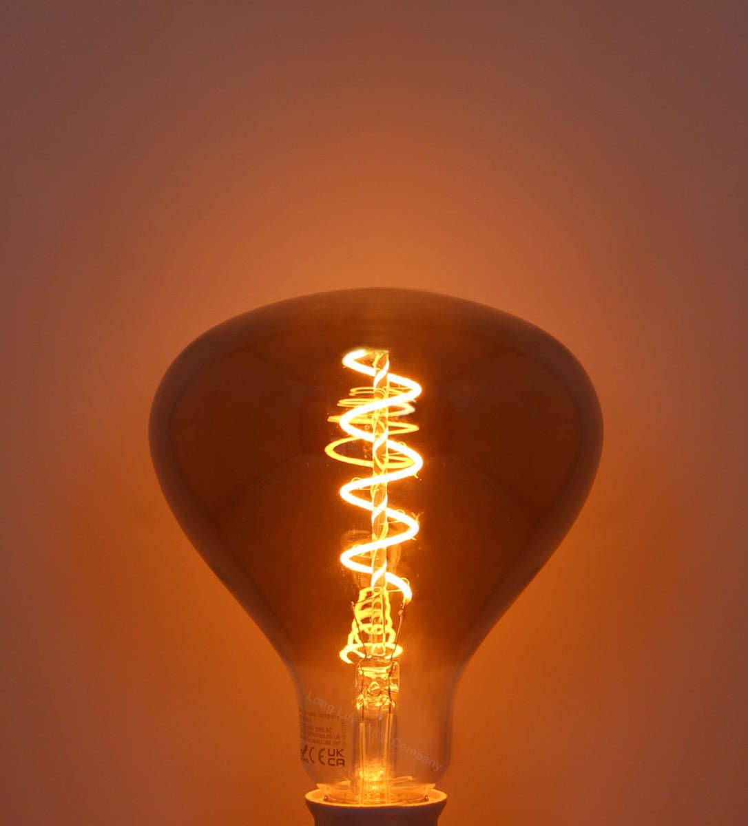 LED Vintage Classic Filament Light Bulb Smoked Grey Glass Tear Drop 4w E27 Coil - Energy Light Bulbs - Free delivery on all orders