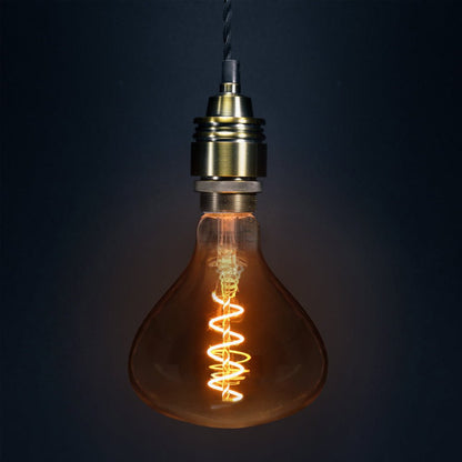 LED Vintage Classic Filament Light Bulb Smoked Grey Glass Tear Drop 4w E27 Coil - Energy Light Bulbs - Free delivery on all orders