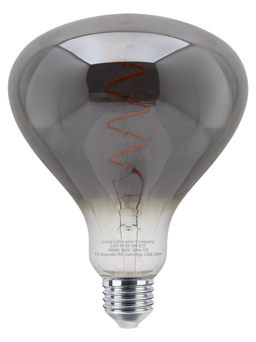 LED Vintage Classic Filament Light Bulb Smoked Grey Glass Tear Drop 4w E27 Coil - Energy Light Bulbs - Free delivery on all orders