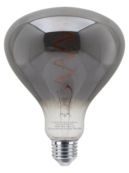 LED Vintage Classic Filament Light Bulb Smoked Grey Glass Tear Drop 4w E27 Coil - Energy Light Bulbs - Free delivery on all orders