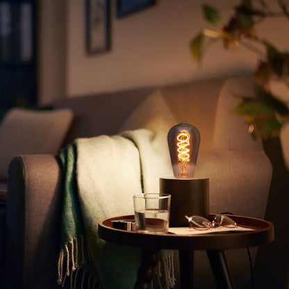 LED Vintage Classic Filament Light Bulb Smoked Grey Glass Tear Drop Spiral 4w E27 Coil - Energy Light Bulbs - Free delivery on all orders