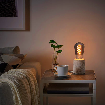 LED Vintage Classic Filament Light Bulb Smoked Grey Glass Tear Drop Spiral 4w E27 Coil - Energy Light Bulbs - Free delivery on all orders