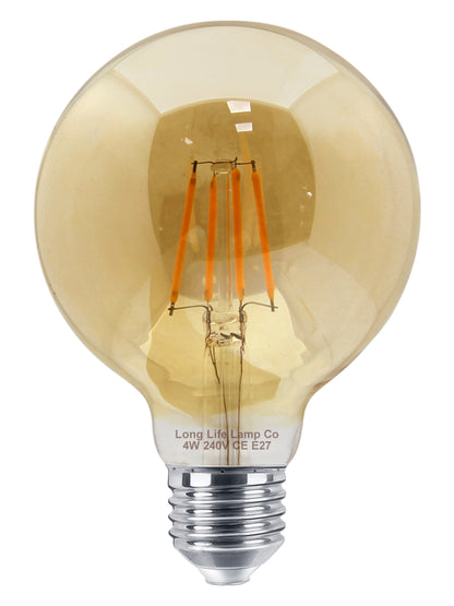4w E27 LED Globe Decorative Light Bulb Smoked Gold G95