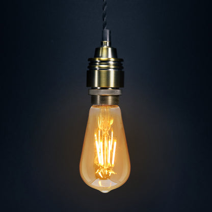 Retro Vintage LED 4w Squirrel Cage Edison Style Filament Bulb Smoked Gold Glass ST58 E27 Edison Screw