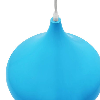 Light Blue Lamp Shade Ceiling Pendant Light Metal Dome Gloss Finish - Energy Light Bulbs - Free delivery on all orders