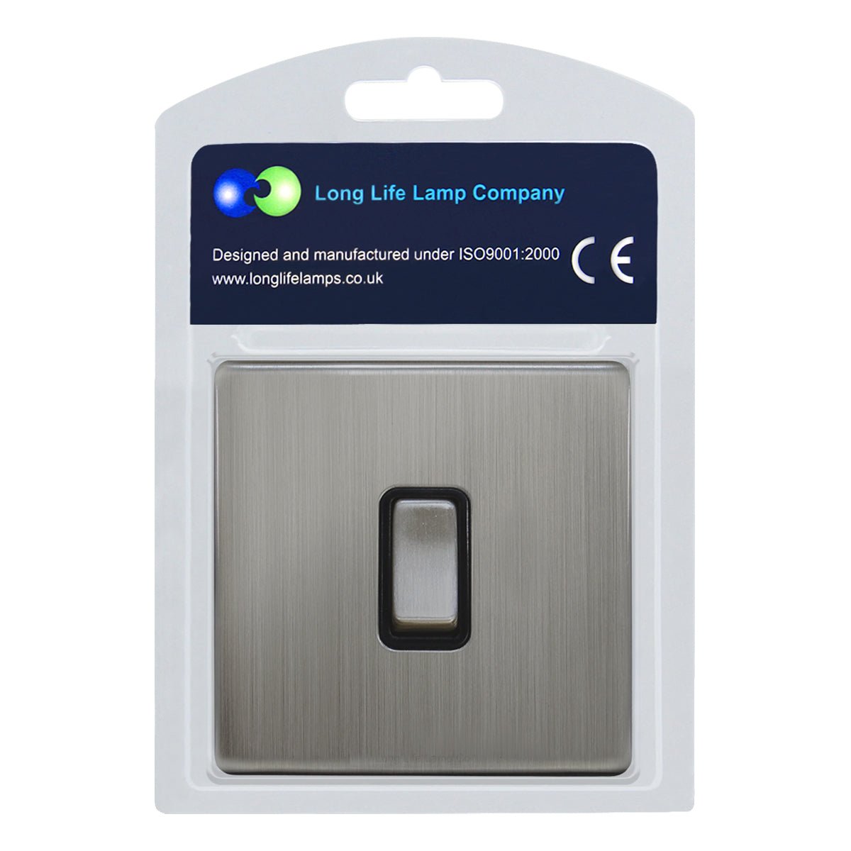 Light Switch 1 Gang 2 Way Gloss Brushed Chrome Wall Switch - Energy Light Bulbs - Free delivery on all orders
