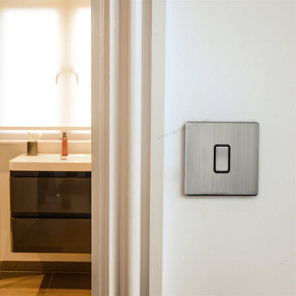 Light Switch 1 Gang 2 Way Gloss Brushed Chrome Wall Switch - Energy Light Bulbs - Free delivery on all orders
