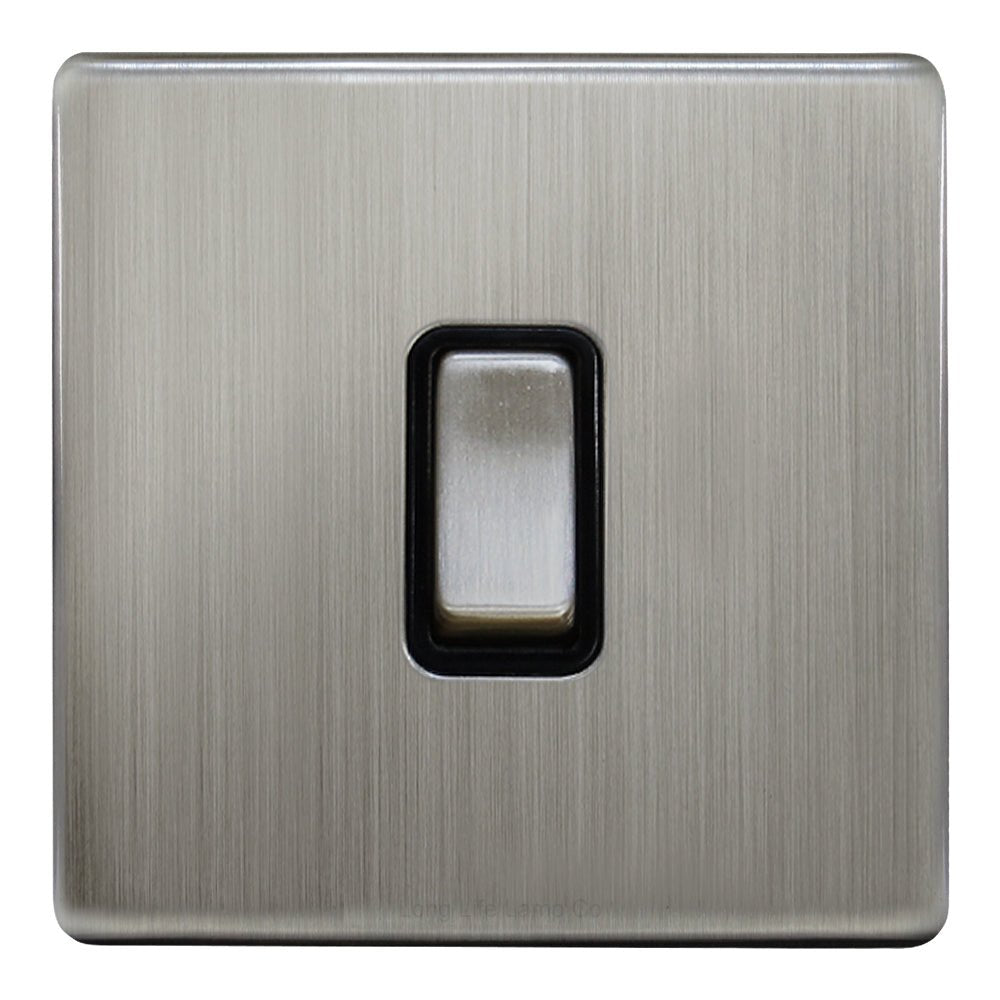Light Switch 1 Gang 2 Way Gloss Brushed Chrome Wall Switch - Energy Light Bulbs - Free delivery on all orders