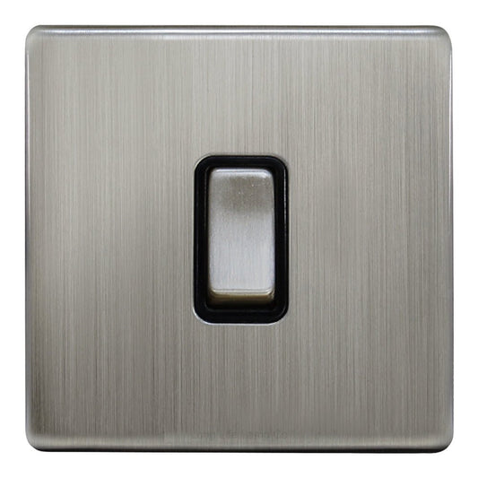 Light Switch 1 Gang 2 Way Gloss Brushed Chrome Wall Switch - Energy Light Bulbs - Free delivery on all orders