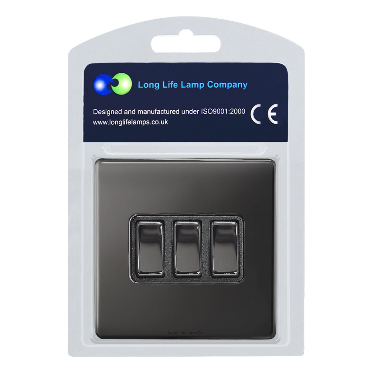 Light Switch 3 gang 2 way 10ax Black Nickel - Energy Light Bulbs - Free delivery on all orders