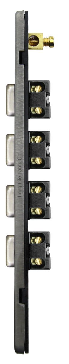 Light Switch 4 Gang 2 Way Gloss Brushed Chrome Wall Switch Screwless Finish - Energy Light Bulbs - Free delivery on all orders