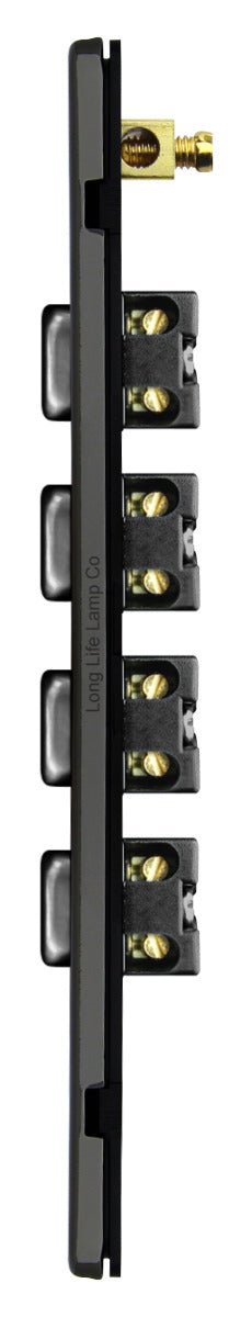 Light Switch 4 Gang 2 Way Polished Black Nickel Wall Switch Screwless Finish - Energy Light Bulbs - Free delivery on all orders