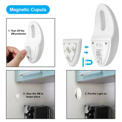 Magnetic LED Night Light Automatic Photocell Motion Sensor Natural White 4000K On Off Overide - Energy Light Bulbs - Free delivery on all orders
