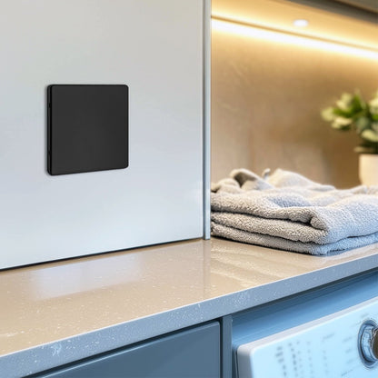 Matt Black 1 Gang Single Blanking Plate Screwless BL401 - Energy Light Bulbs - Free delivery on all orders
