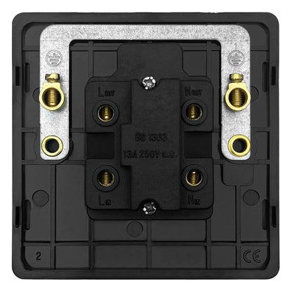 Matt Black 13A Fused Spur Connection Unit 250V Single Gang