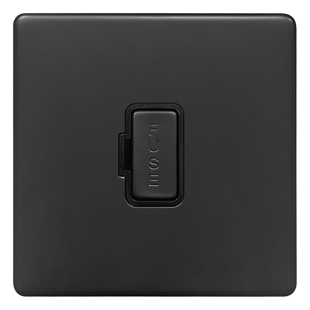 Matt Black 13A Fused Spur Connection Unit 250V Single Gang