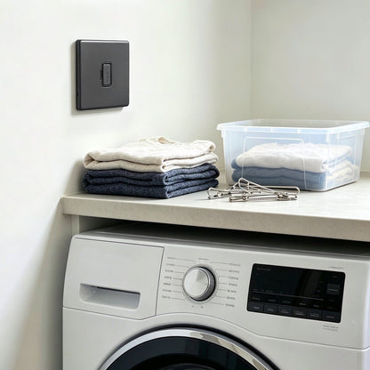 Matt Black 13A Fused Spur Connection Unit 250V Single Gang