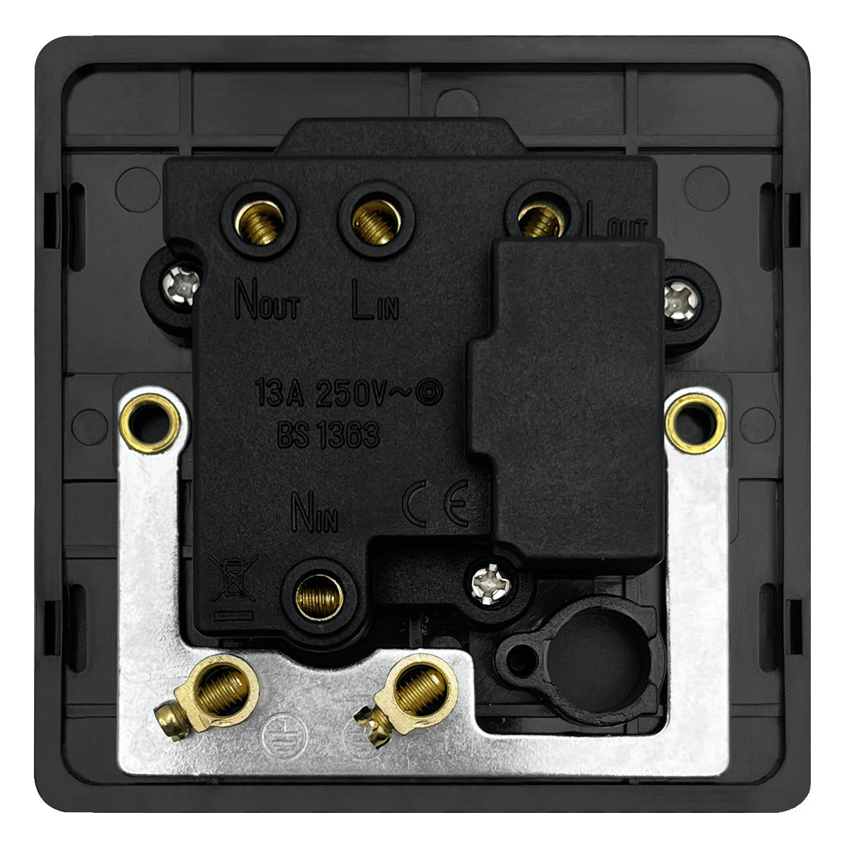Matt Black 13A Switched Fused Spur Connection Unit 250V Single Gang Screwless BL422 - Energy Light Bulbs - Free delivery on all orders