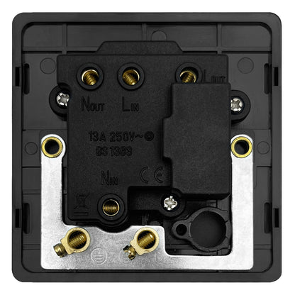 Matt Black 13A Switched Fused Spur Connection Unit 250V Single Gang Screwless BL422 - Energy Light Bulbs - Free delivery on all orders