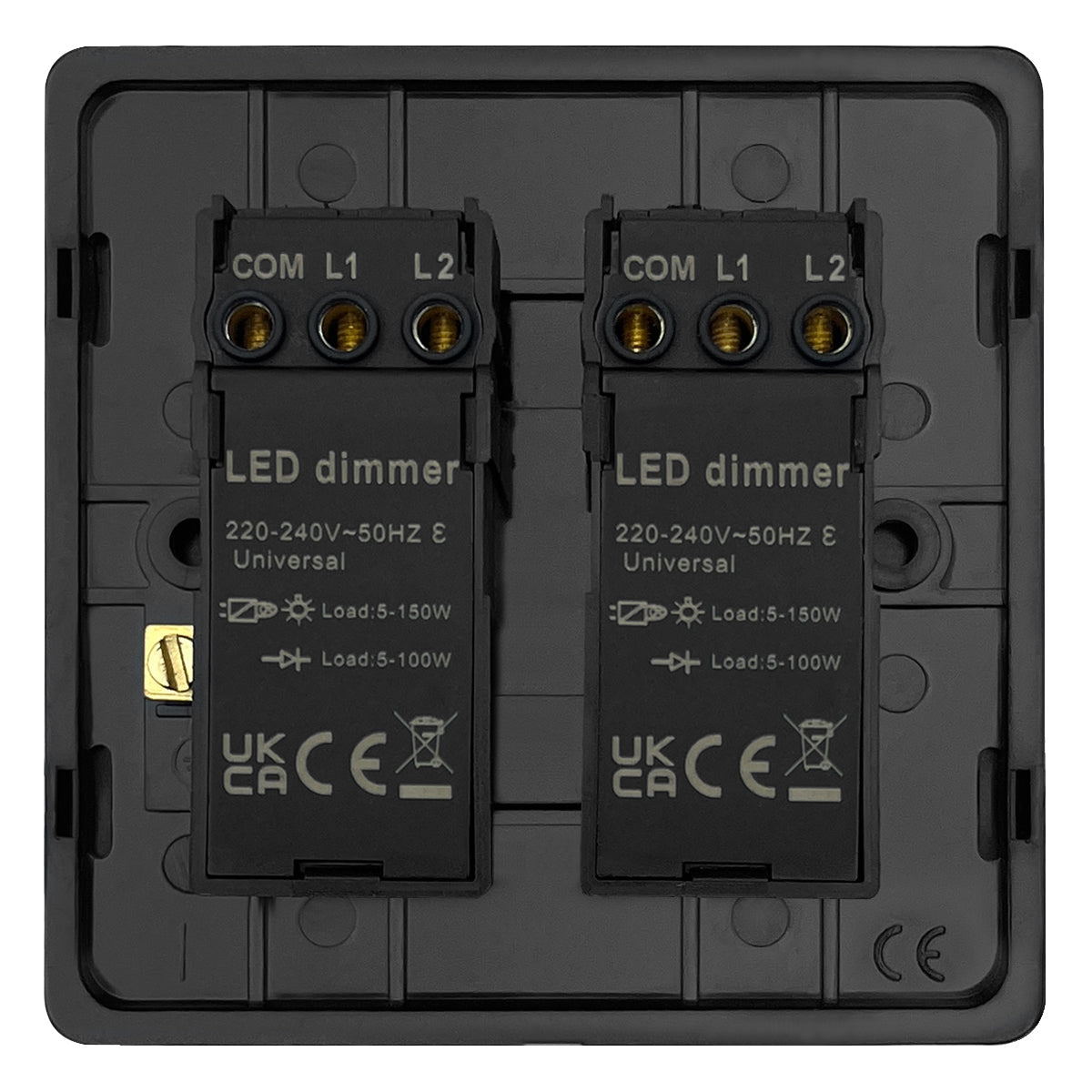 Matt Black 2 Gang 2 Way LED Dimmer Switch 2x100W - Energy Light Bulbs - Free delivery on all orders