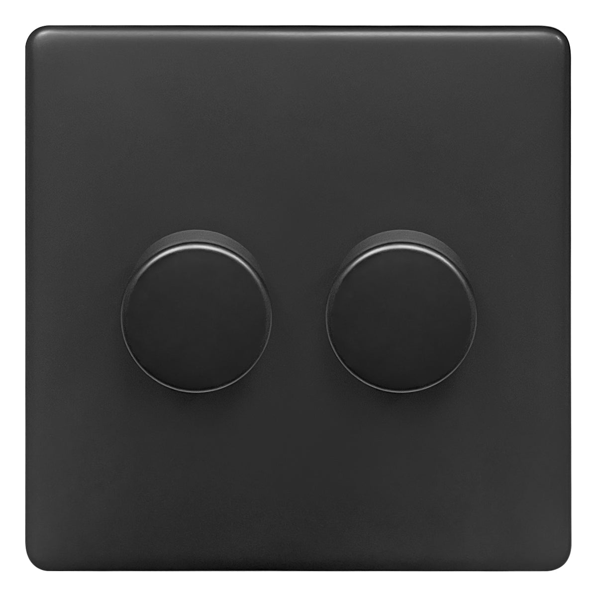Matt Black 2 Gang 2 Way LED Dimmer Switch 2x100W - Energy Light Bulbs - Free delivery on all orders