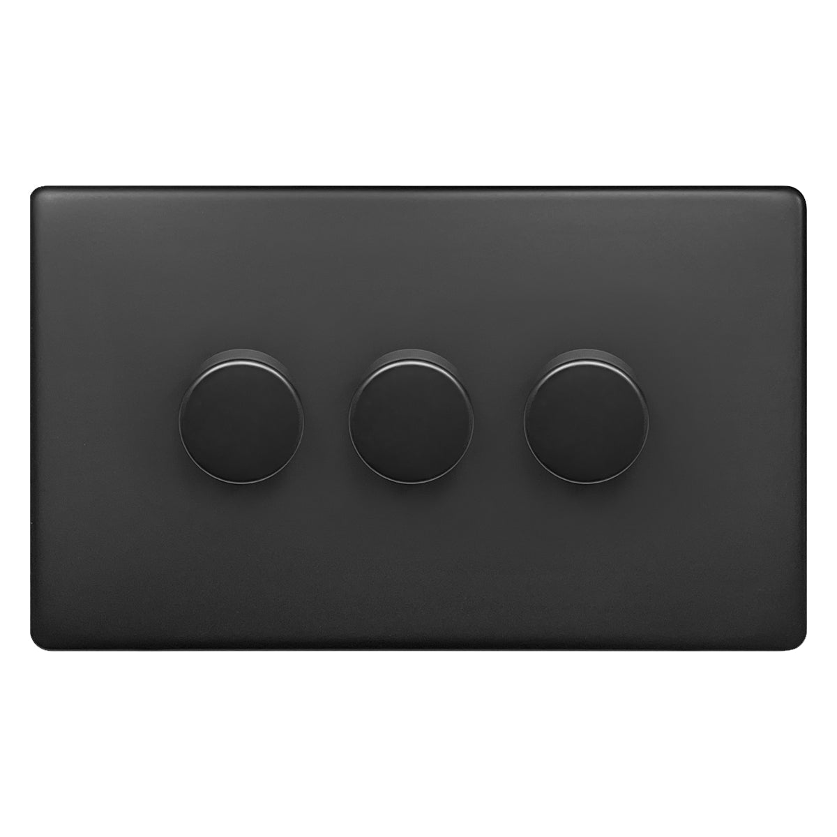 Matt Black 3 Gang 2 Way LED Dimmer Switch 3x100W - Energy Light Bulbs - Free delivery on all orders