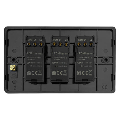 Matt Black 3 Gang 2 Way LED Dimmer Switch 3x100W - Energy Light Bulbs - Free delivery on all orders