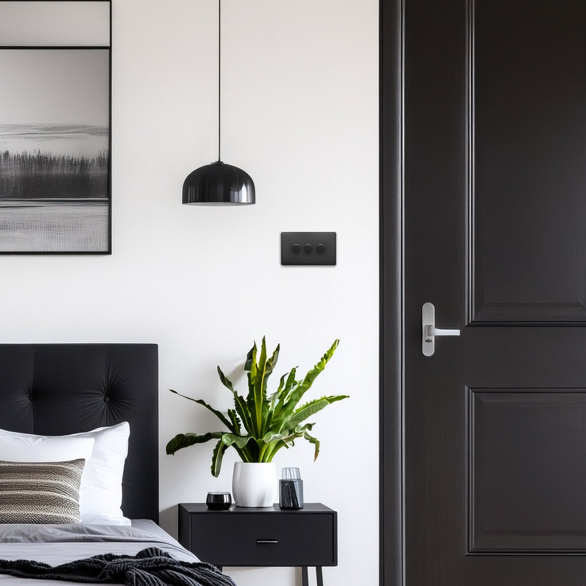 Matt Black 3 Gang 2 Way LED Dimmer Switch 3x100W - Energy Light Bulbs - Free delivery on all orders