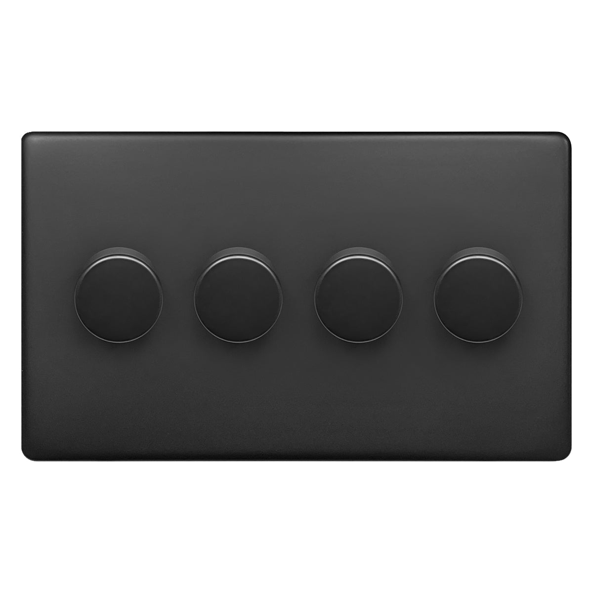 Matt Black 4 Gang 2 Way LED Dimmer Switch 4x100W - Energy Light Bulbs - Free delivery on all orders