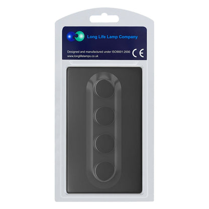 Matt Black 4 Gang 2 Way LED Dimmer Switch 4x100W - Energy Light Bulbs - Free delivery on all orders