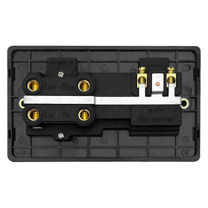 Matt Black 45A Cooker Switch 13A Socket Neon