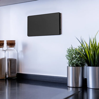 Matt Black Double 2 Gang Blanking Plate Screwless BL402 - Energy Light Bulbs - Free delivery on all orders