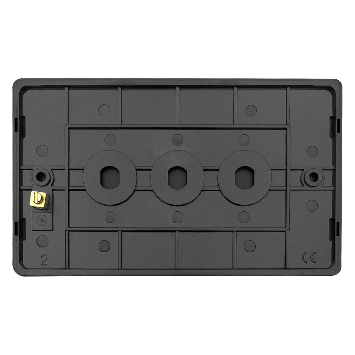 Matt Black Double 2 Gang Blanking Plate Screwless BL402 - Energy Light Bulbs - Free delivery on all orders