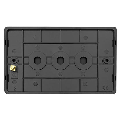 Matt Black Double 2 Gang Blanking Plate Screwless BL402 - Energy Light Bulbs - Free delivery on all orders